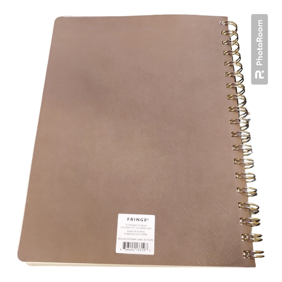 Fringe Studio Faux Leather Vegan Dark Taupe Notemark Gold Stamp Notebook Journal - Picture 8 of 9